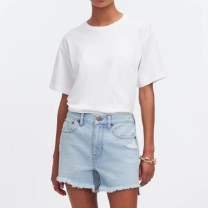Relaxed Mid-Length Denim Shorts in Wengler Wash: Step-Hem Edition